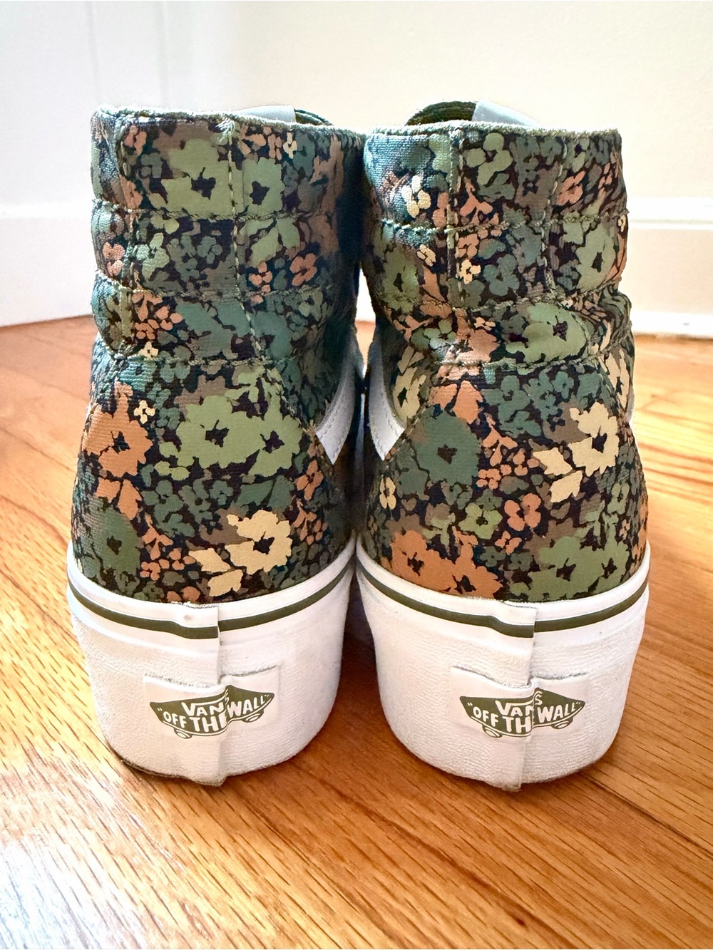 Vans Sk8-Hi Tapered Stackform Camo Floral Loden Green Platform Mens 6 Womens 7.5 - Picture 3 of 12